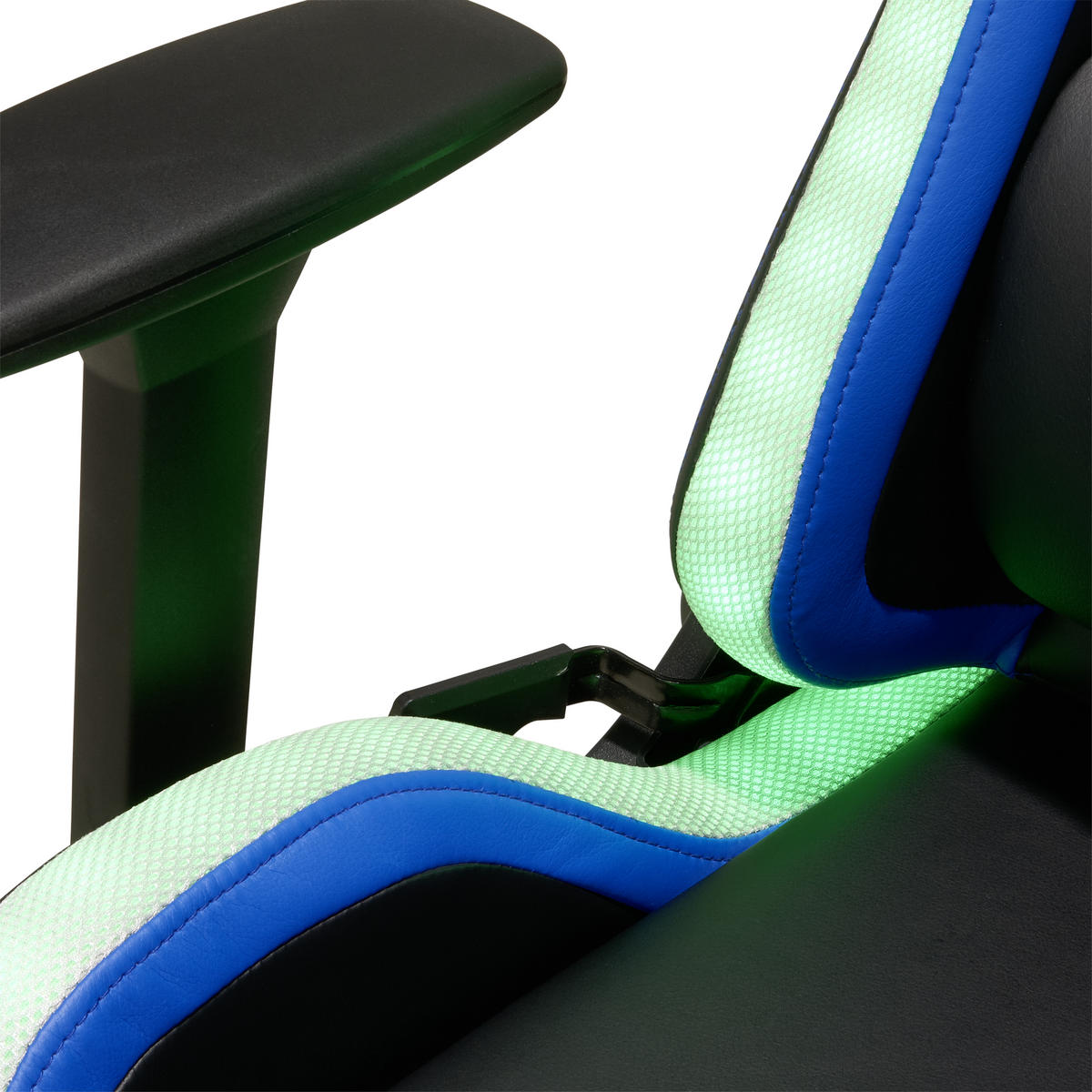 GAMING STOL kovina, umetna masa, tekstil modra, črna, bela  - modra/črna, Design, kovina/umetna masa (68/124-134/60cm) - Novel