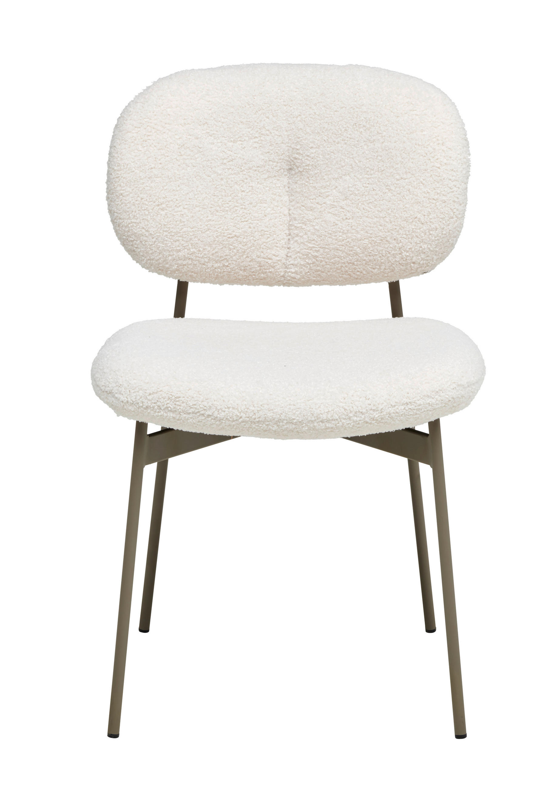 STUHL  in Eisen Teddystoff Holz, Metall, Textil  - Taupe/Creme, MODERN, Holz/Textil (49,5/82/56,5cm) - Lomoco