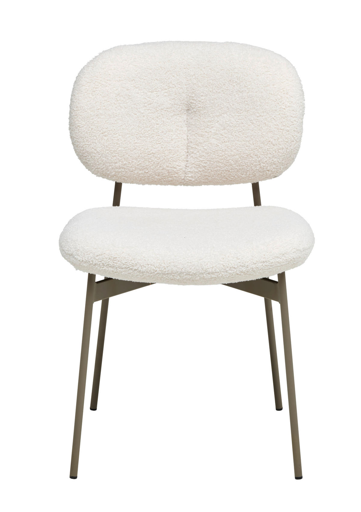 STOL järn teddy tyg  - taupe/cremefärgad, Modern, metall/trä (49,5/82/56,5cm) - Lomoco