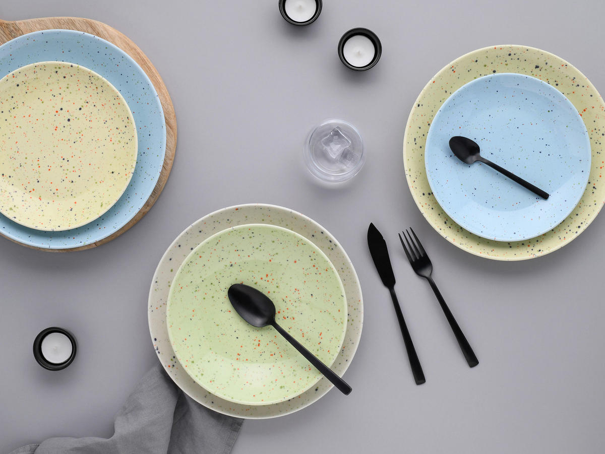 SERVIS Confetti 12 delar  - ljusgrön/ljusblå, Basics, keramik - Creatable