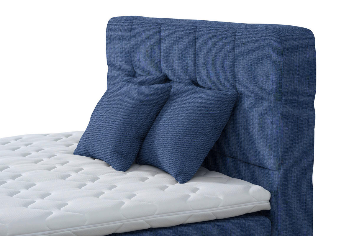 BOXSPRINGBETT 140/200 cm  in Blau  - Blau/Schwarz, Konventionell, Kunststoff/Textil (140/200cm) - Moderano