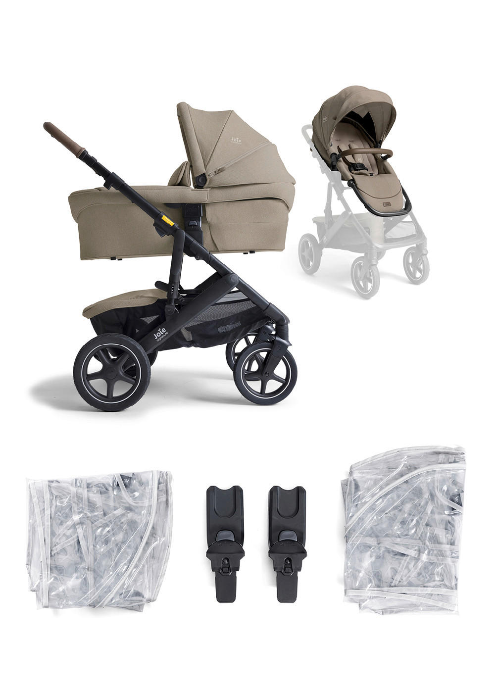 KOMBIKINDERWAGEN  Vinca 2in1  Sandstone  - Schwarz/Cappuccino, Basics, Textil/Metall (65/109/97cm) - JOIE SIGNATURE