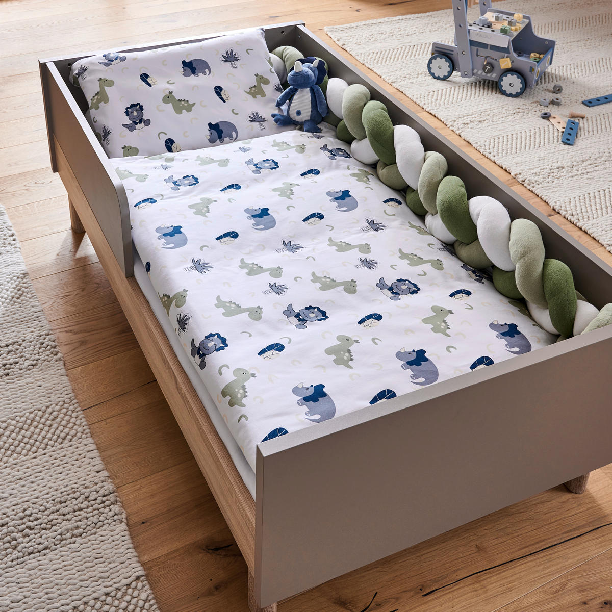 DETSKÁ POSTEĽNÁ BIELIZEŇ 100/135 cm  - modrá/biela, Trend, textil (100/135cm) - Patinio