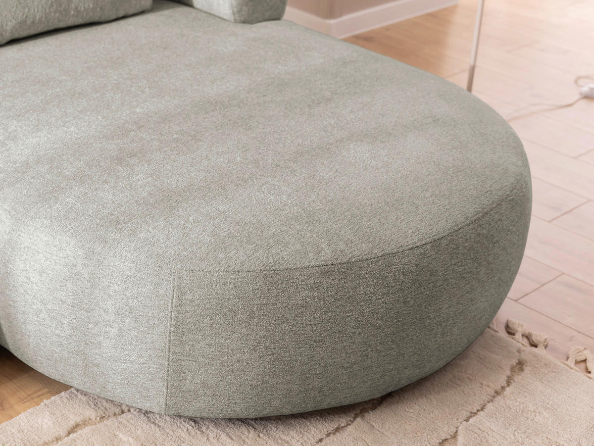ECKSOFA in Chenille Hellgrau  - Hellgrau/Schwarz, Design, Kunststoff/Textil (256/156cm) - Livetastic