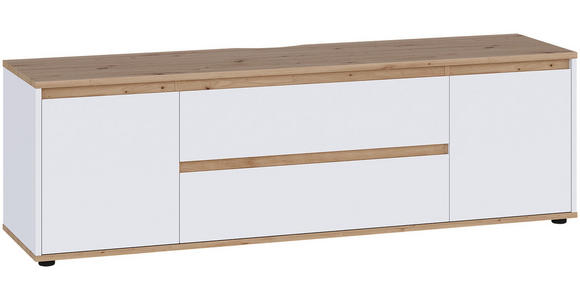 LOWBOARD  160/50/42 cm 2 Schublade(n) stehend  - Schwarz/Weiß, MODERN, Holzwerkstoff/Kunststoff (160/50/42cm) - Carryhome