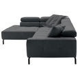 ECKSOFA in Feincord Anthrazit 219/311 cm - Anthrazit/Schwarz, KONVENTIONELL, Textil/Metall (219/311cm) - Hom`in