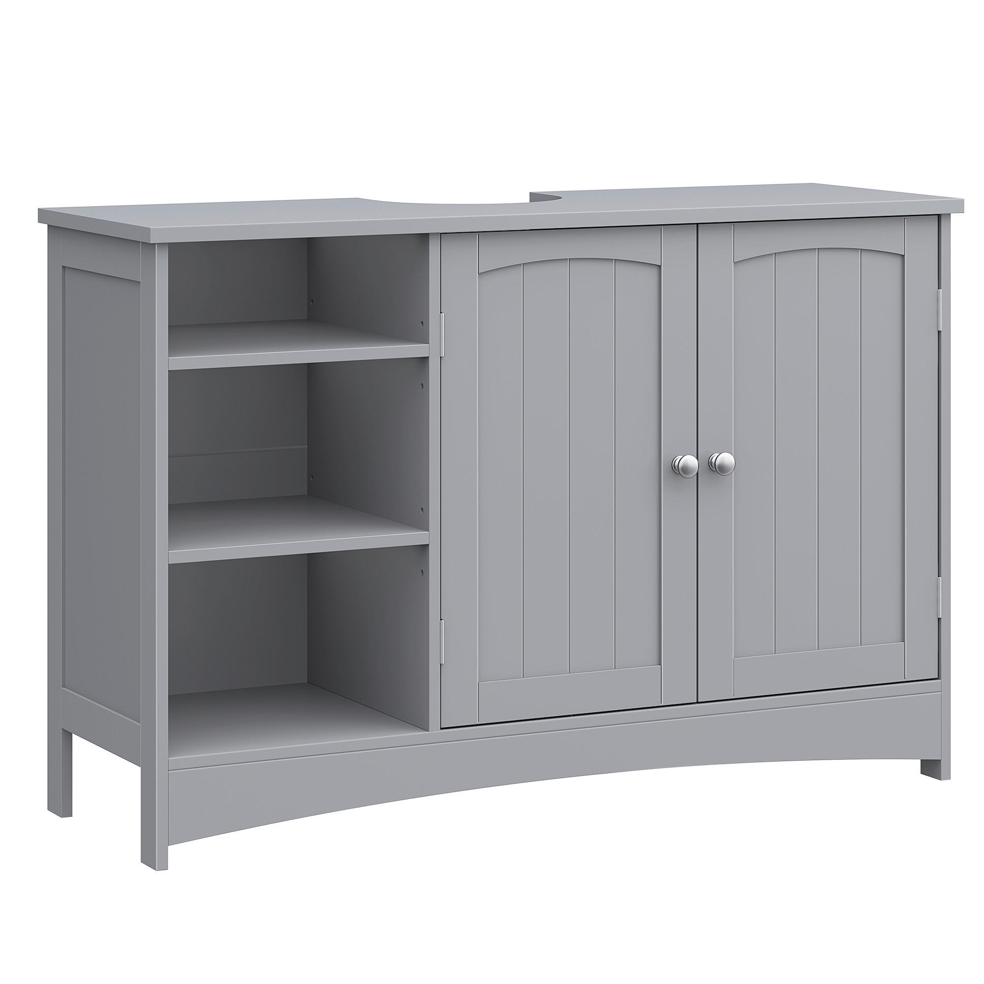WASCHBECKENUNTERSCHRANK 90/60/30 cm  - Chromfarben/Grau, MODERN, Holzwerkstoff/Metall (90/60/30cm) - MID.YOU