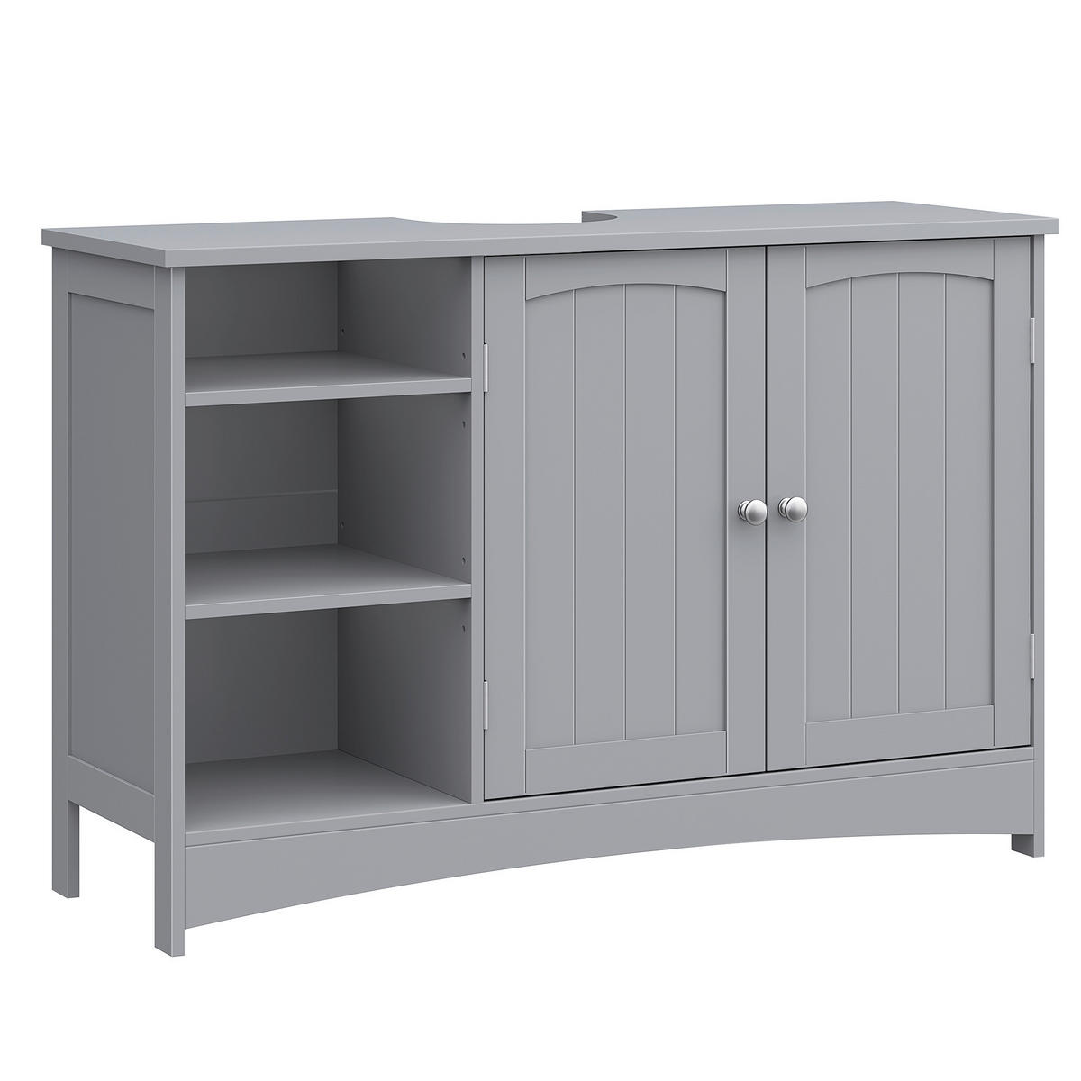 WASCHBECKENUNTERSCHRANK 90/60/30 cm  - Chromfarben/Grau, MODERN, Holzwerkstoff/Metall (90/60/30cm) - MID.YOU