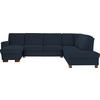 WOHNLANDSCHAFT Dunkelblau  - Braun/Dunkelblau, Design, Holz/Textil (163/319/241cm) - Beldomo System