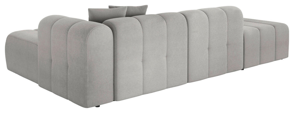 ECKSOFA Grau Webstoff Zierkissen  - Schwarz/Grau, LIFESTYLE, Kunststoff/Textil (289/178cm) - Milino