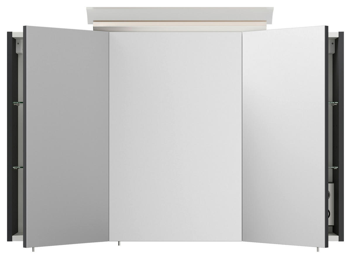 SPIEGELSCHRANK 120/62,5/17 cm  - Graphitfarben, MODERN, Glas/Holzwerkstoff (120/62,5/17cm) - MID.YOU