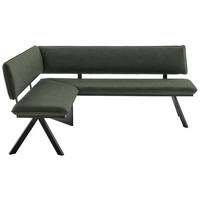 ECKBANK 150/190 cm  in Schwarz, Graugrün  - Schwarz/Graugrün, MODERN, Textil/Metall (150/190cm) - Cantus