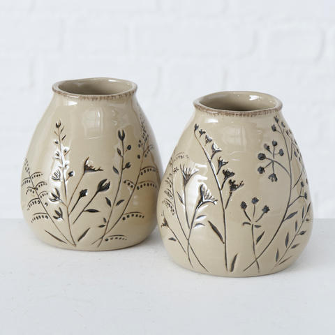 VAS 10 cm  - taupe, Natur, keramik (10/10cm)