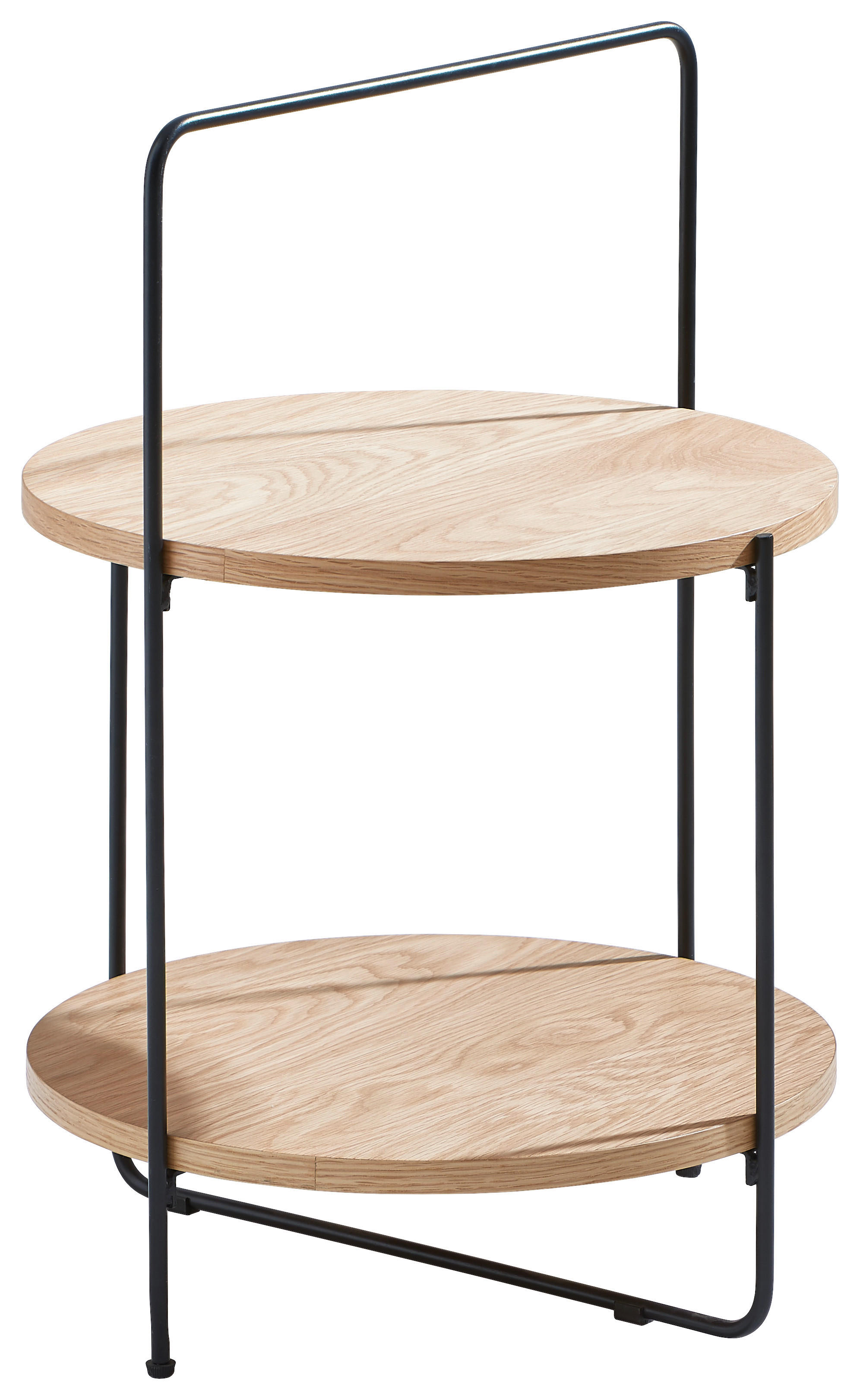 ODKLÁDACÍ STOLEK, dub, černá, barvy dubu - černá/barvy dubu, Design, kov/dřevo (45/45/68cm) - Xora