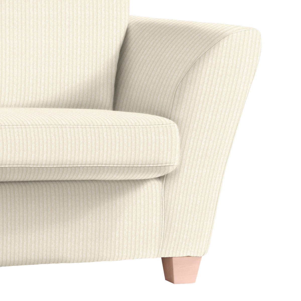 3-SITZER-SOFA Cord Beige  - Beige/Naturfarben, Holz/Textil (216/70-85/95cm) - MID.YOU