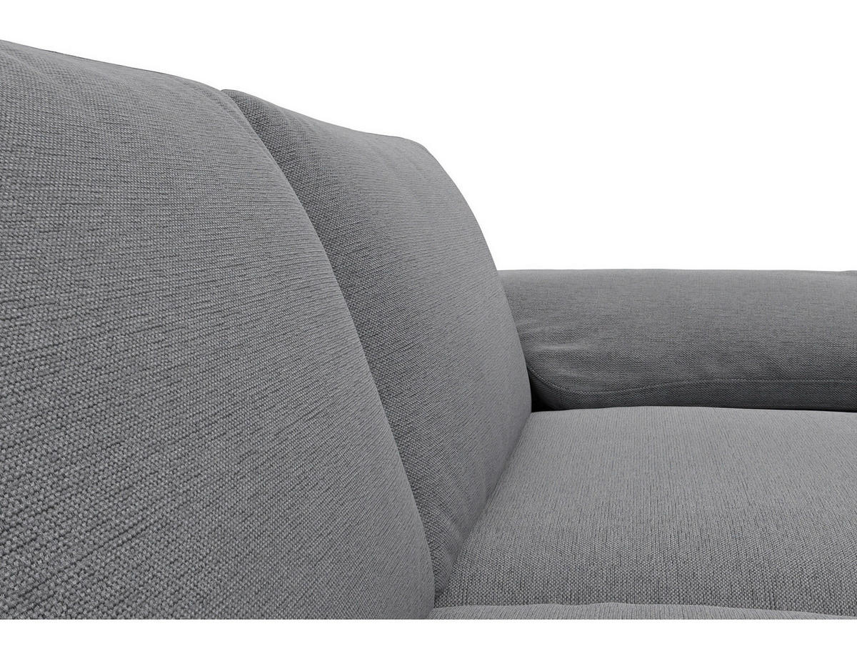 ECKSOFA Grau Flachgewebe  - Alufarben/Schwarz, Design, Textil/Metall (159/242cm) - Livetastic
