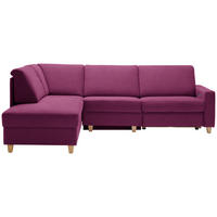ECKSOFA in Flachgewebe Beere  203/261 cm  - Eichefarben/Beere, KONVENTIONELL, Holz/Textil (203/261cm) - Sedda