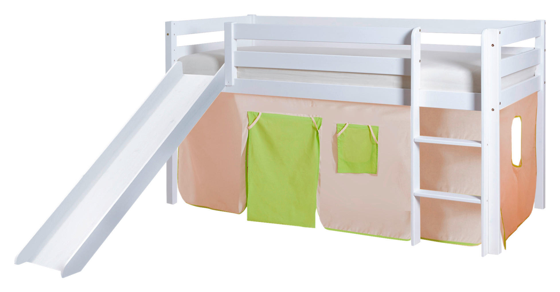 SPIELBETT Kiefer massiv 90/200 cm Grün, Weiß, Beige  - Beige/Weiß, Natur, Holz (90/200cm) - MID.YOU