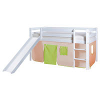 SPIELBETT Absturzsicherung, Leiter, Rutsche, Vorhang 90/200 cm  in Grün, Weiß, Beige  - Beige/Weiß, Natur, Holz (90/200cm) - MID.YOU