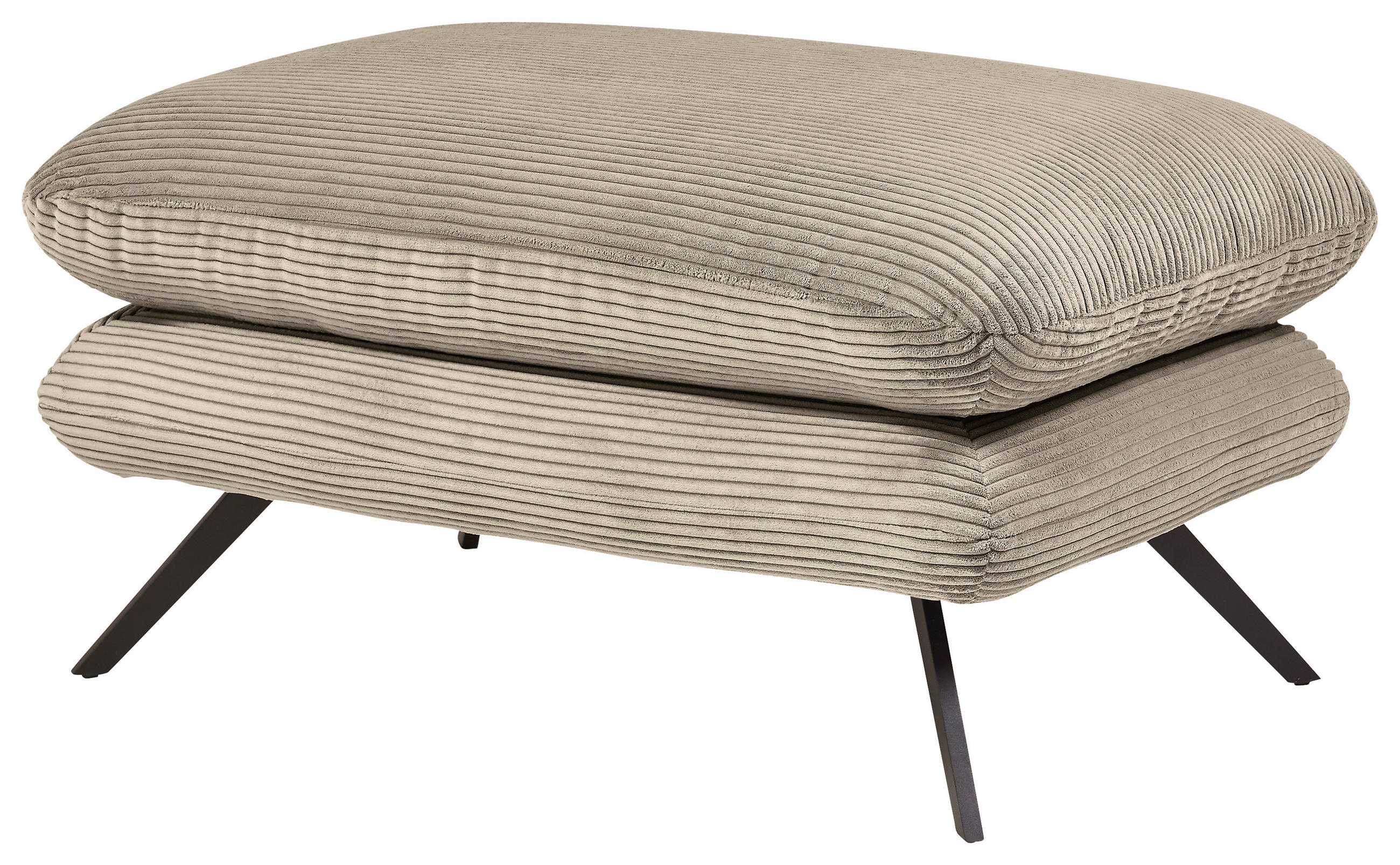HOCKER Textil Taupe  - Taupe/Schwarz, Modern, Textil/Metall (90/45/60cm) - Pure Home Lifestyle