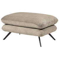 HOCKER in Textil Taupe  - Taupe/Schwarz, MODERN, Textil/Metall (90/45/60cm) - Pure Home Lifestyle