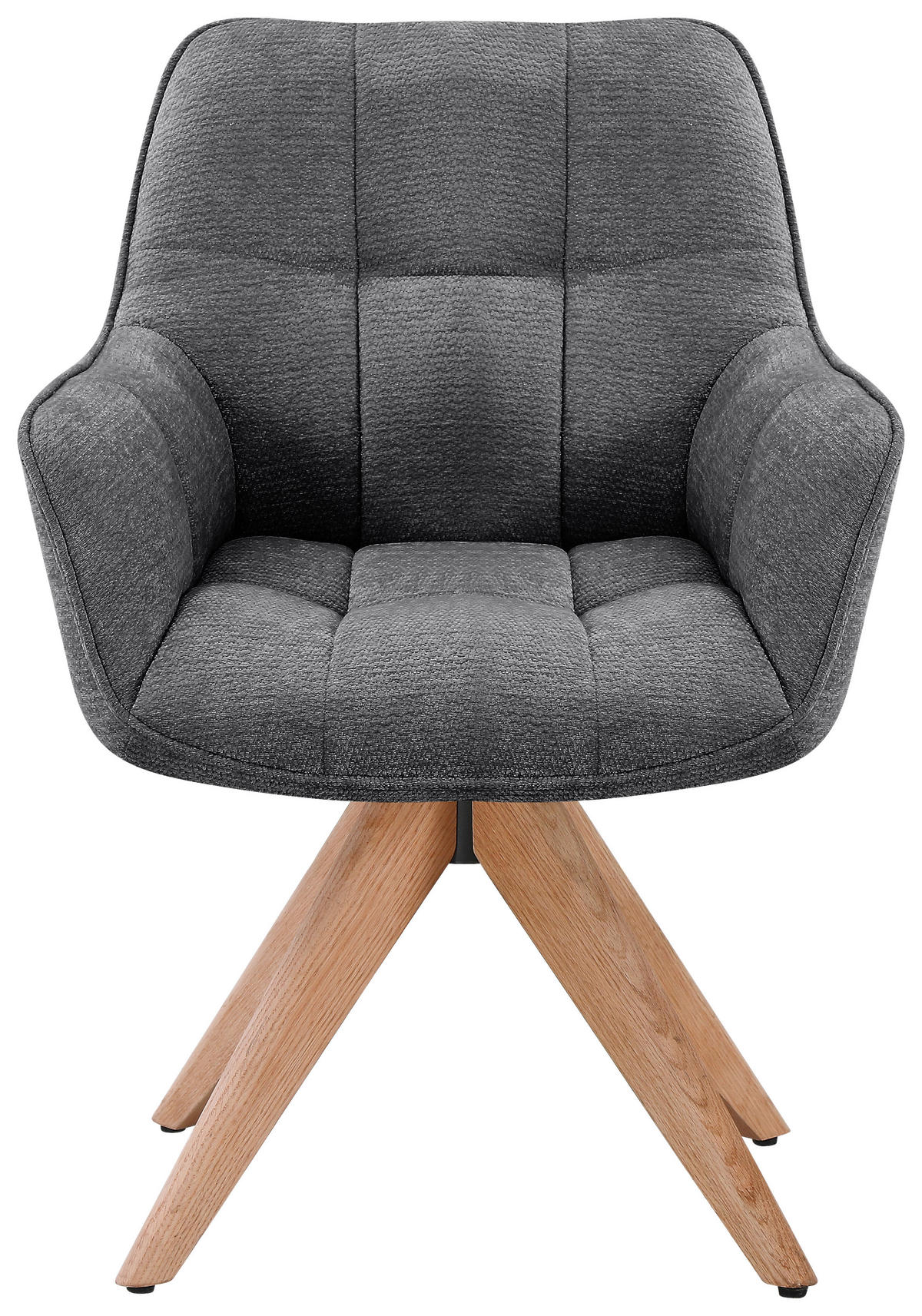 ARMLEHNSTUHL in Holz, Textil Eichefarben, Dunkelgrau  - Dunkelgrau/Eichefarben, Basics, Holz/Textil (64/85/62cm) - Livetastic