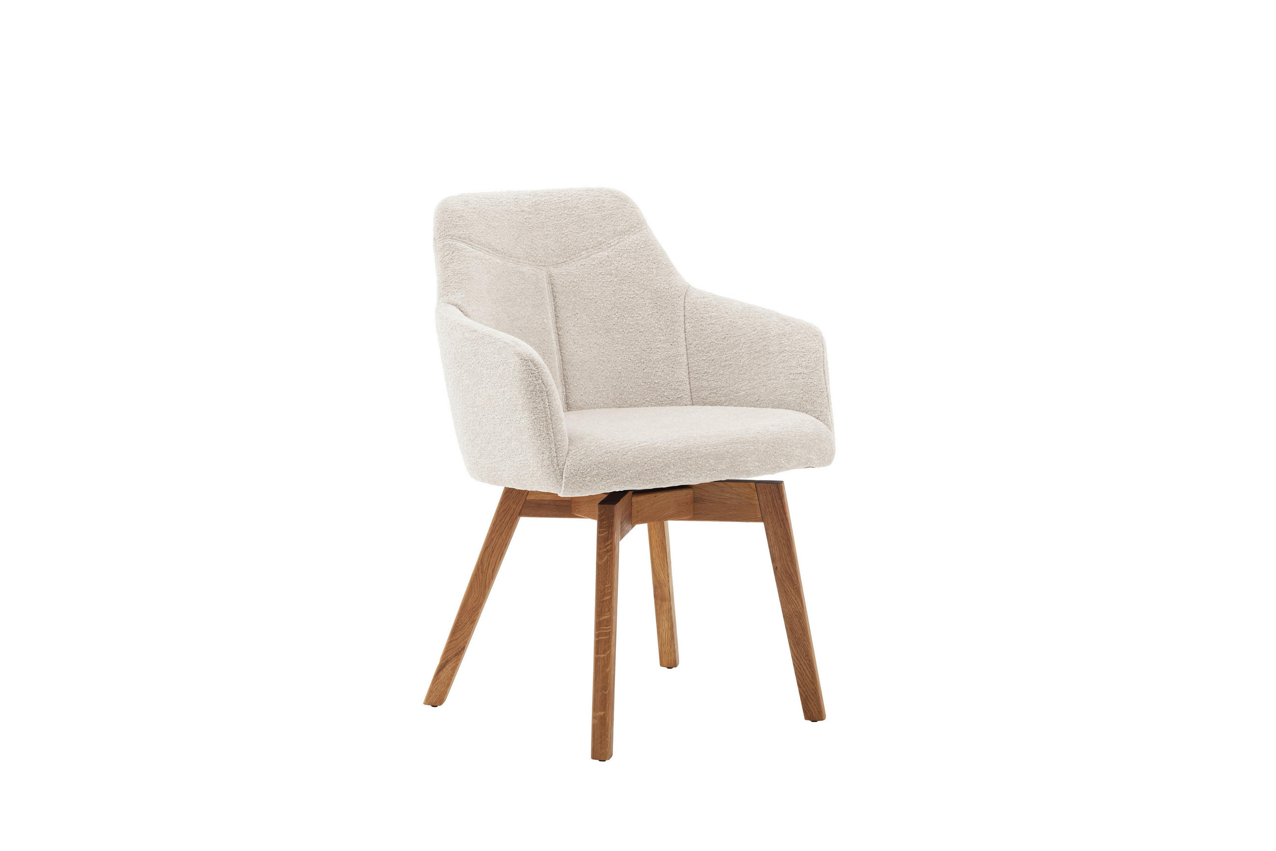 ARMLEHNSTUHL   Bouclé  - Wildeiche/Weiß, MODERN, Holz/Textil (58/83/57cm) - MID.YOU