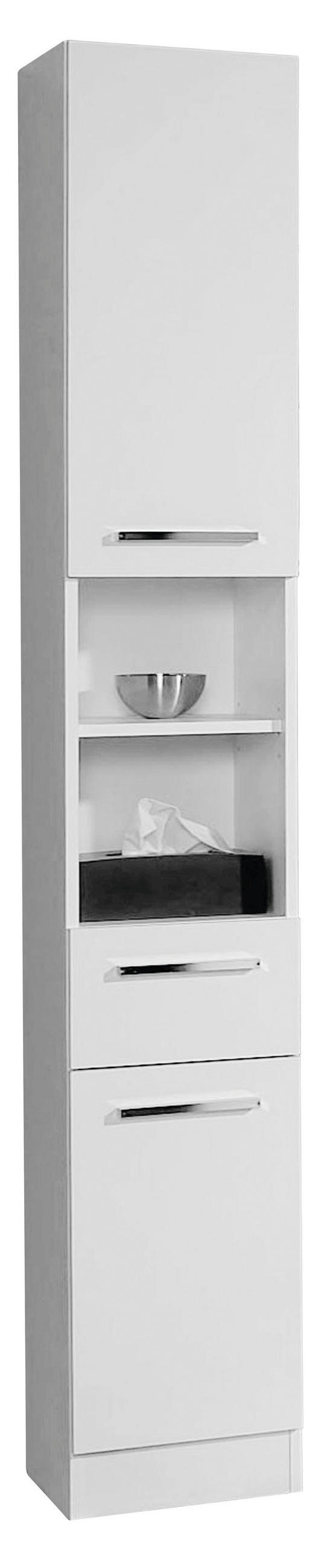 HOCHSCHRANK 30/195,5/33 cm - Chromfarben/Weiß, KONVENTIONELL, Holzwerkstoff (30/195,5/33cm) - Carryhome