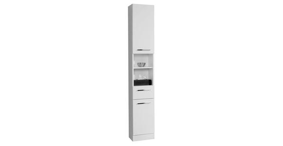 HOCHSCHRANK 30/195,5/33 cm - Chromfarben/Weiß, KONVENTIONELL, Holzwerkstoff (30/195,5/33cm) - Carryhome