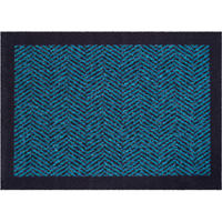 FUßMATTE 50/70 cm Herringbone  - Blau/Schwarz, KONVENTIONELL, Kunststoff/Textil (50/70cm) - Grund