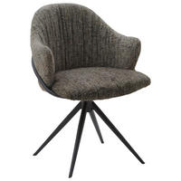 ARMLEHNSTUHL  Lederauswahl, Stoffauswahl, Sitzfläche 360° drehbar beflockt  - Anthrazit/Grau, Design, Textil/Metall (57/84/44,5cm) - Belluti