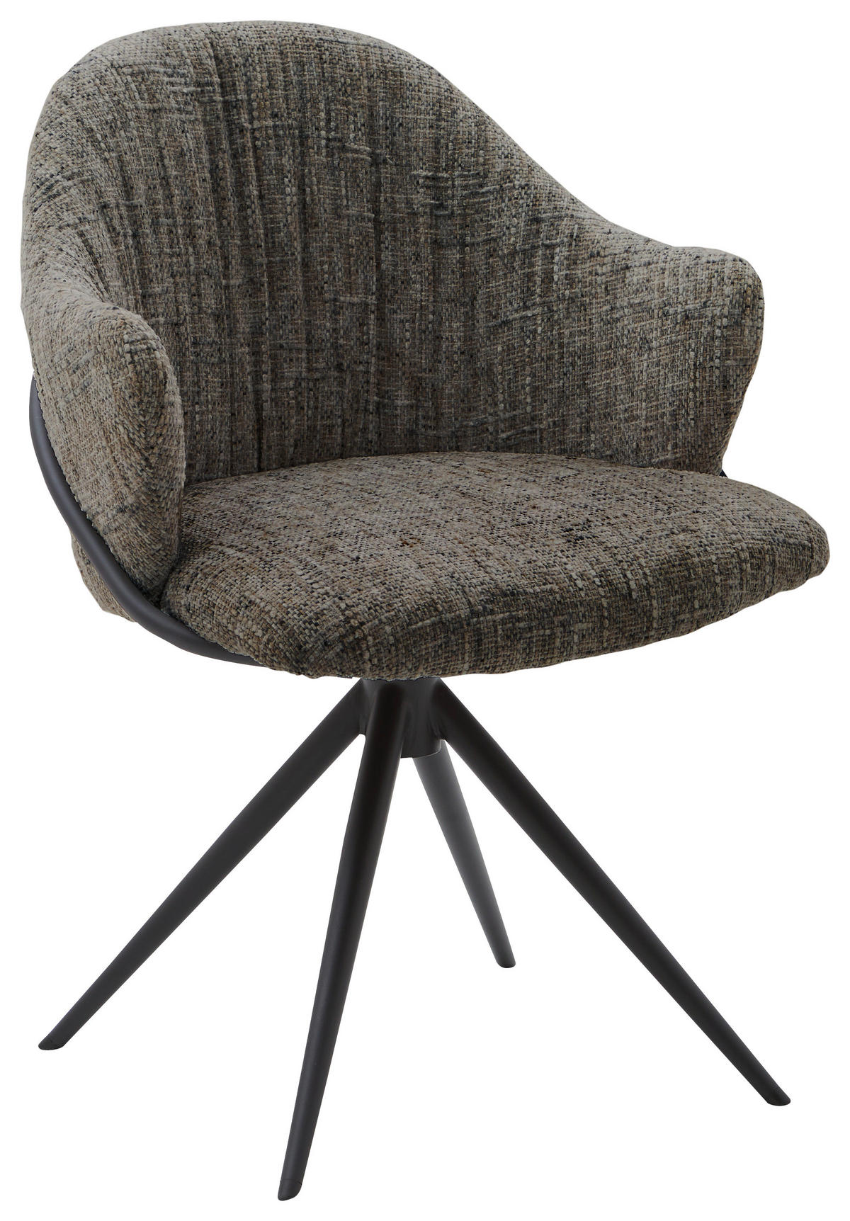 ARMLEHNSTUHL  Lederauswahl, Stoffauswahl, Sitzfläche 360° drehbar beflockt  - Anthrazit/Grau, Design, Textil/Metall (57/84/44,5cm) - Belluti