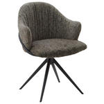 ARMLEHNSTUHL  Lederauswahl, Stoffauswahl, Sitzfläche 360° drehbar beflockt  - Anthrazit/Grau, Design, Textil/Metall (57/84/44,5cm) - Belluti