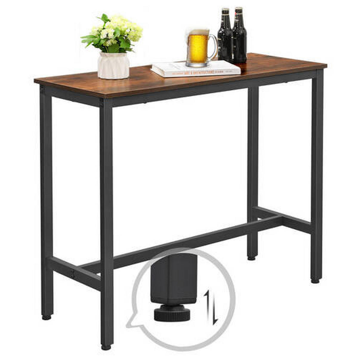 BARTISCH in Metall, Holzwerkstoff 100/40/90 cm   - Schwarz/Braun, Trend, Holzwerkstoff/Metall (100/40/90cm) - Boxxx