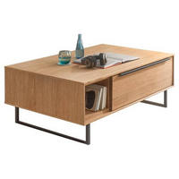 COUCHTISCH Eiche furniert, massiv 110/70/40 cm rechteckig Schwarz, Eichefarben  - Eichefarben/Schwarz, Trend, Holz/Holzwerkstoff (110/70/40cm) - SetOne by Musterring