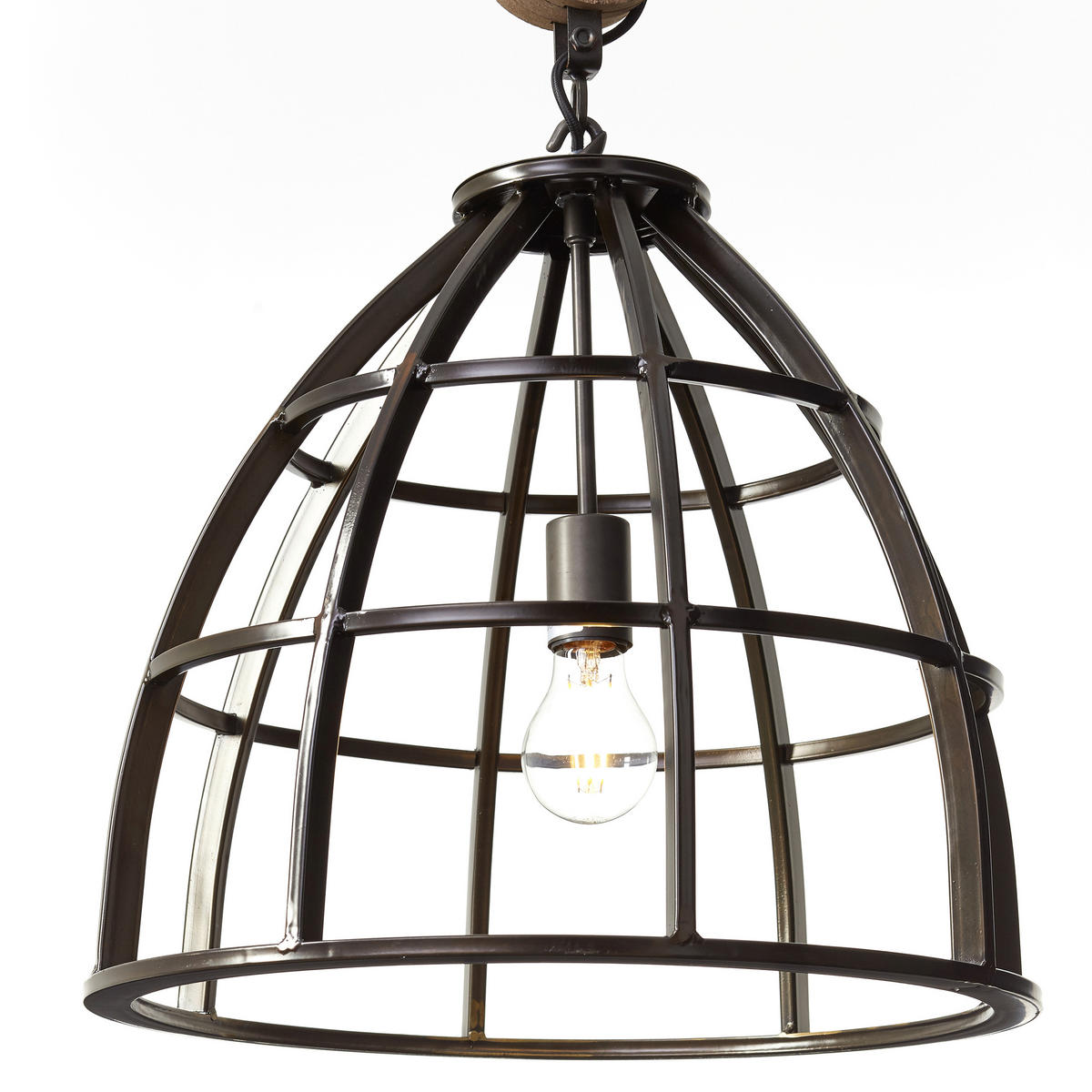HÄNGELEUCHTE 47/160 cm    - Schwarz, Lifestyle, Holz/Metall (47/160cm) - Brilliant
