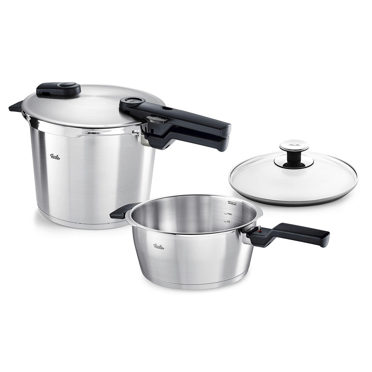 SCHNELLKOCHTOPFSET Vitaquick® Premium  - Edelstahlfarben, Basics, Metall - Fissler