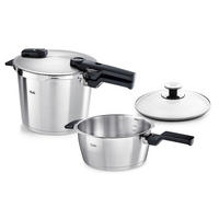 SCHNELLKOCHTOPFSET Vitaquick® Premium  - Edelstahlfarben, Basics, Metall - Fissler
