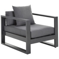 LOUNGESESSEL  - Anthrazit, Design, Textil/Metall (76/60/90cm) - Amatio