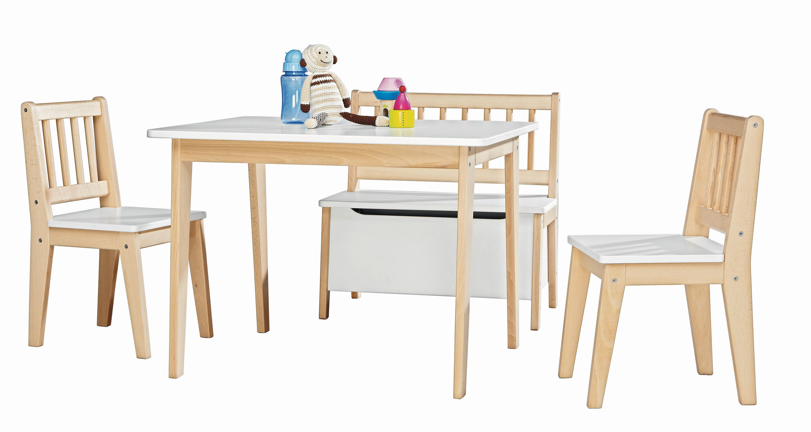 KINDERSITZGRUPPE David Weiss Naturfarben, Weiß  - Naturfarben/Weiß, Basics, Holz - My Baby Lou