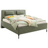 POLSTERBETT 180/200 cm,  in Olivgrün,  - Schwarz/Olivgrün, Design, Textil/Metall (180/200cm) - Schöner Wohnen