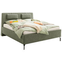 POLSTERBETT Olivgrün 180/200 cm  - Schwarz/Olivgrün, Design, Textil/Metall (180/200cm) - Schöner Wohnen