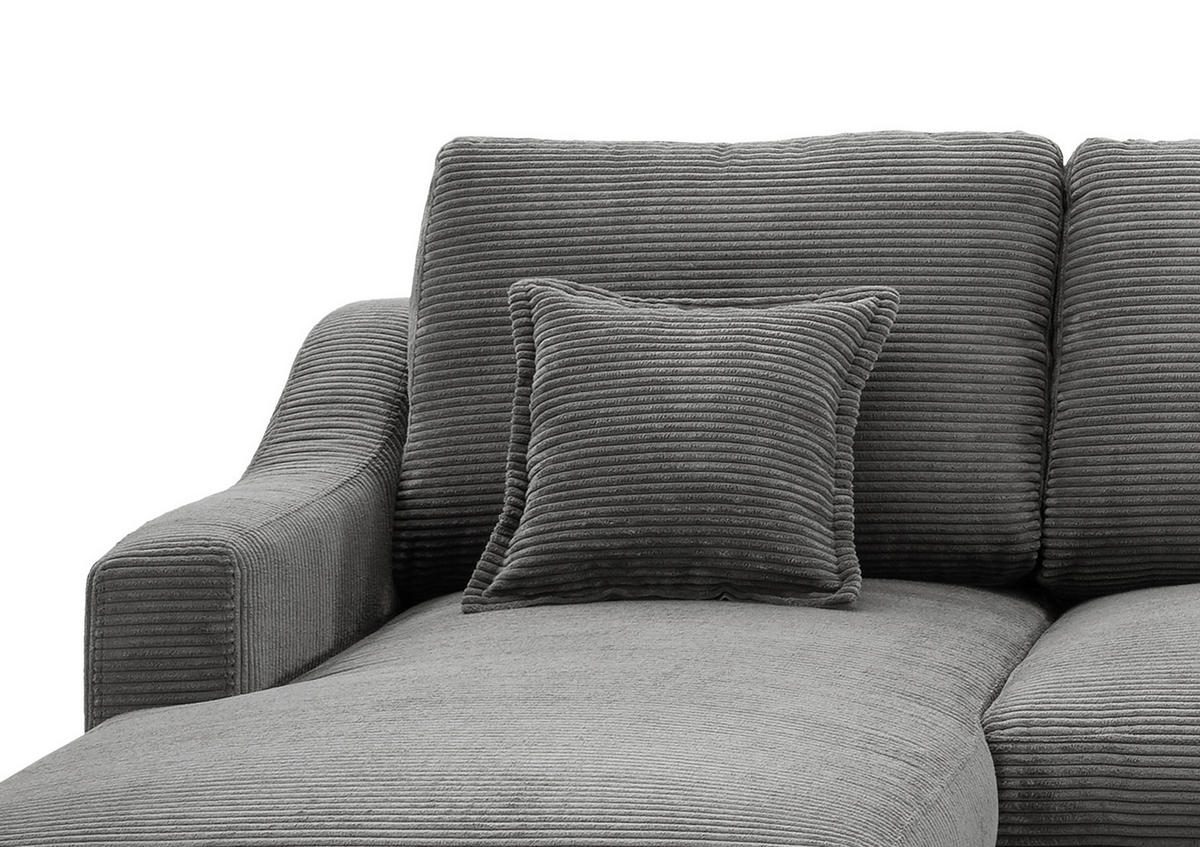 WOHNLANDSCHAFT in Cord Grau  - Naturfarben/Grau, KONVENTIONELL, Holz/Textil (150/301/200cm) - P & B