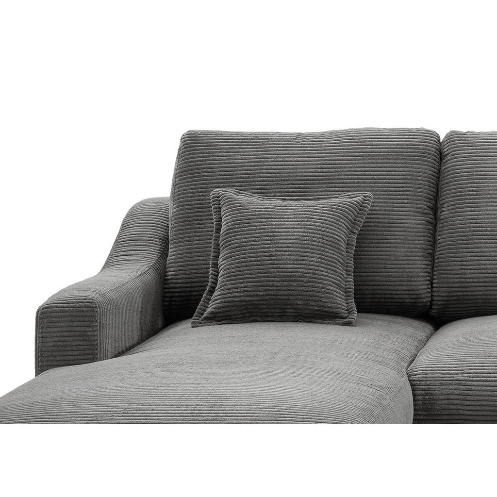 Thumbnail - P & B Wohnlandschaft, Grau, Textil, Buche, Uni, 6-Sitzer, Füllung: Schaumstoff, U-Form, 301x200 cm, Made in EU, Liegefun...