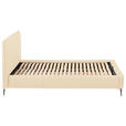 POLSTERBETT gepolstertes Kopfteil, Lattenrost, Bettkasten Beige 200/200 cm  - Beige/Schwarzchrom, KONVENTIONELL, Leder/Holz (200/200cm) - Esposa