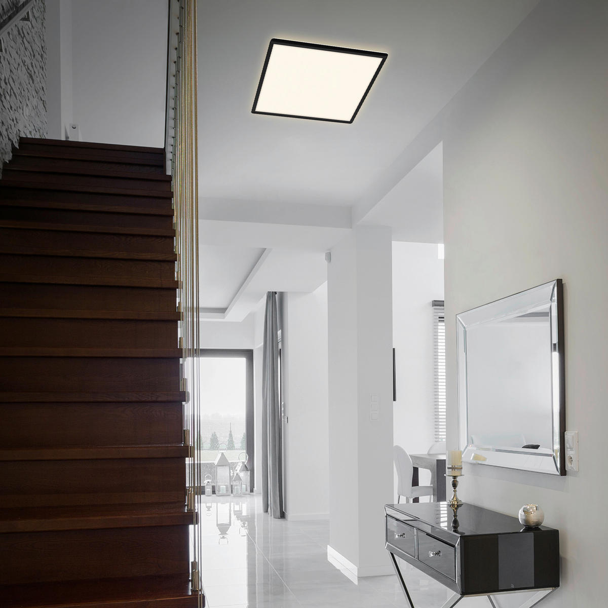 LED-PANEEL 42/42/2.9 cm   - Schwarz, Design, Kunststoff (42/42/2.9cm) - Briloner