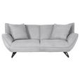 3-SITZER-SOFA in Feincord Hellgrau  - Hellgrau/Schwarz, Design, Textil/Metall (203/90/95cm) - Carryhome