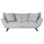 3-SITZER-SOFA in Feincord Hellgrau  - Hellgrau/Schwarz, Design, Textil/Metall (203/90/95cm) - Carryhome