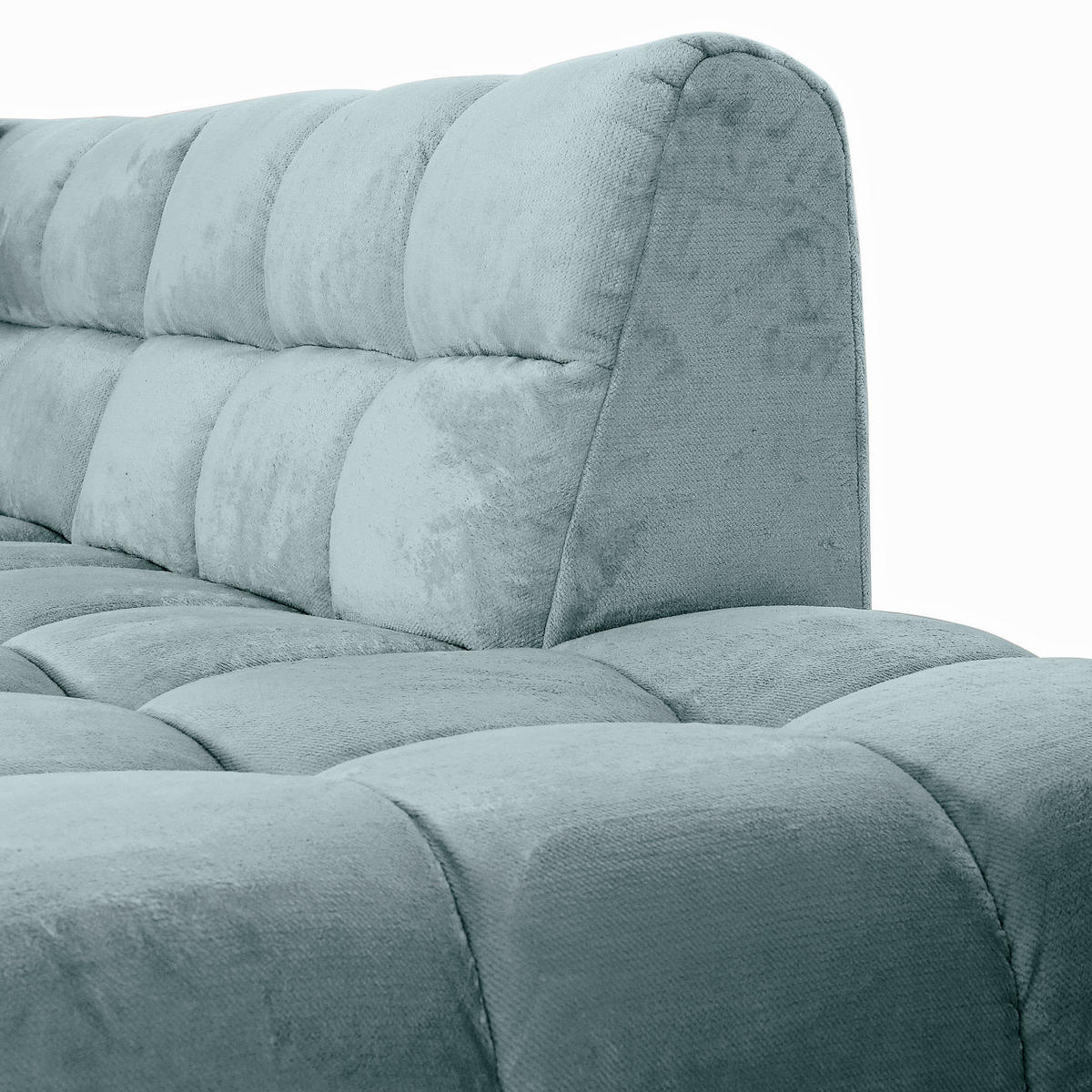 HÖRNSOFFA i plysch mintgrön  - mintgrön/svart, Klassisk, textil/plast (155/282cm) - MID.YOU