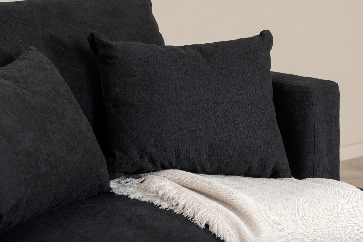 FÅTÖLJ i metall, textil svart  - svart, Design, metall/textil (104/82/92cm) - Livetastic